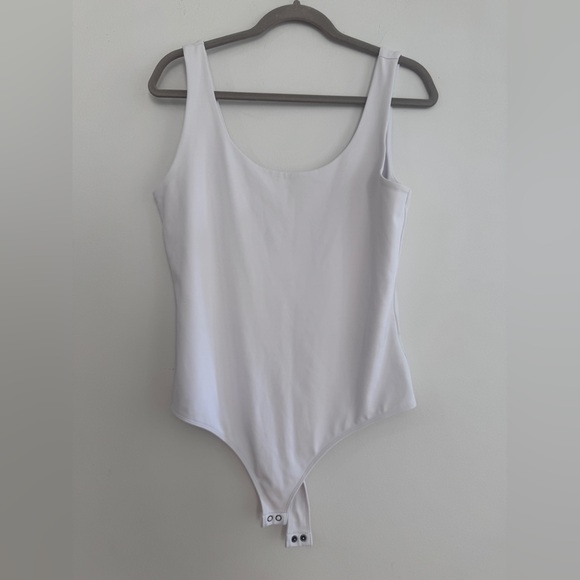 Express Tops - Express Women's White Bodysuit, Body Contour Fabric